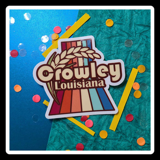 Crowley Louisiana Retro Styled Sticker