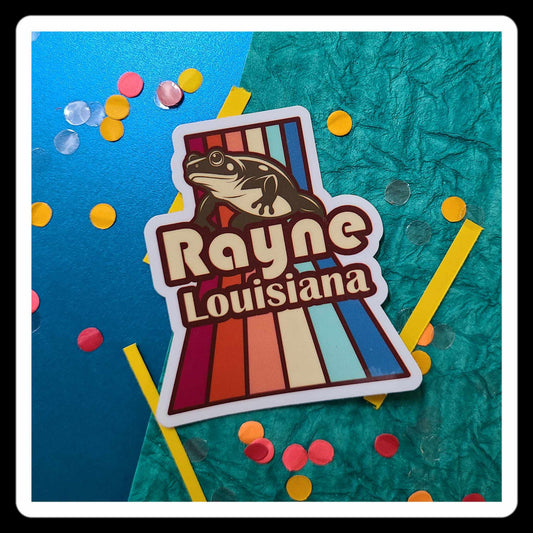 Rayne Louisiana Retro Styled Sticker