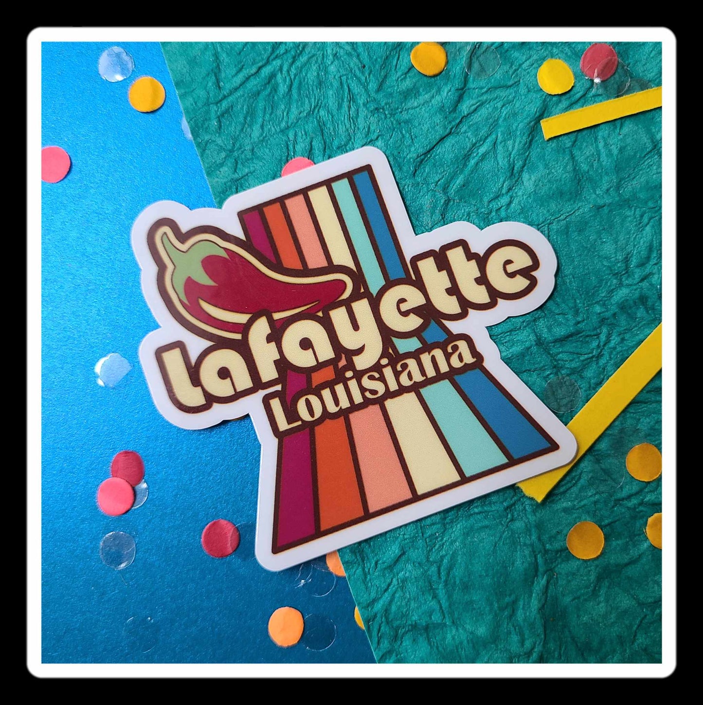 Lafayette Louisiana Retro Styled Sticker