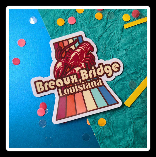 Breaux Bridge Retro Styled Sticker