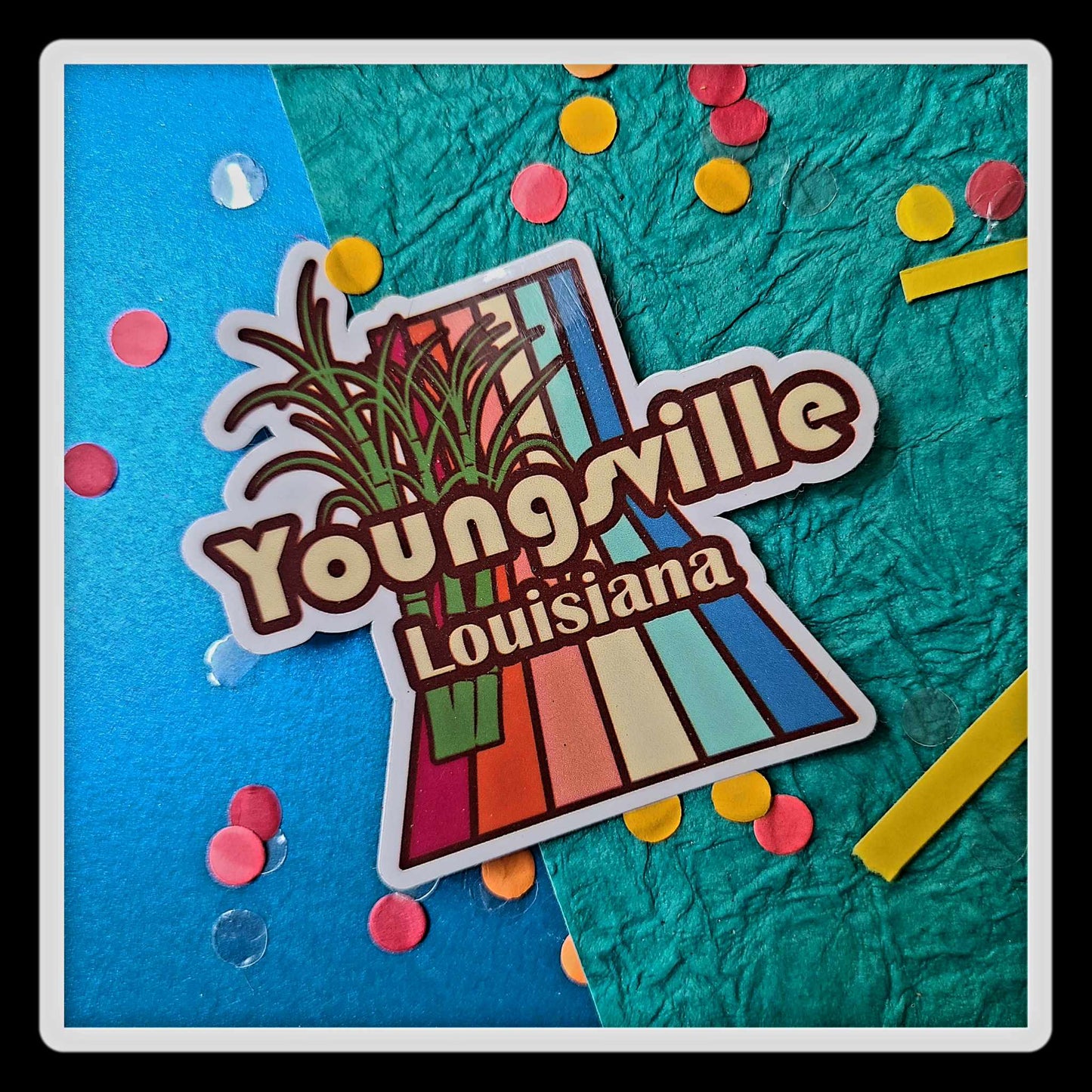 Youngsville Louisiana Retro Styled Sticker