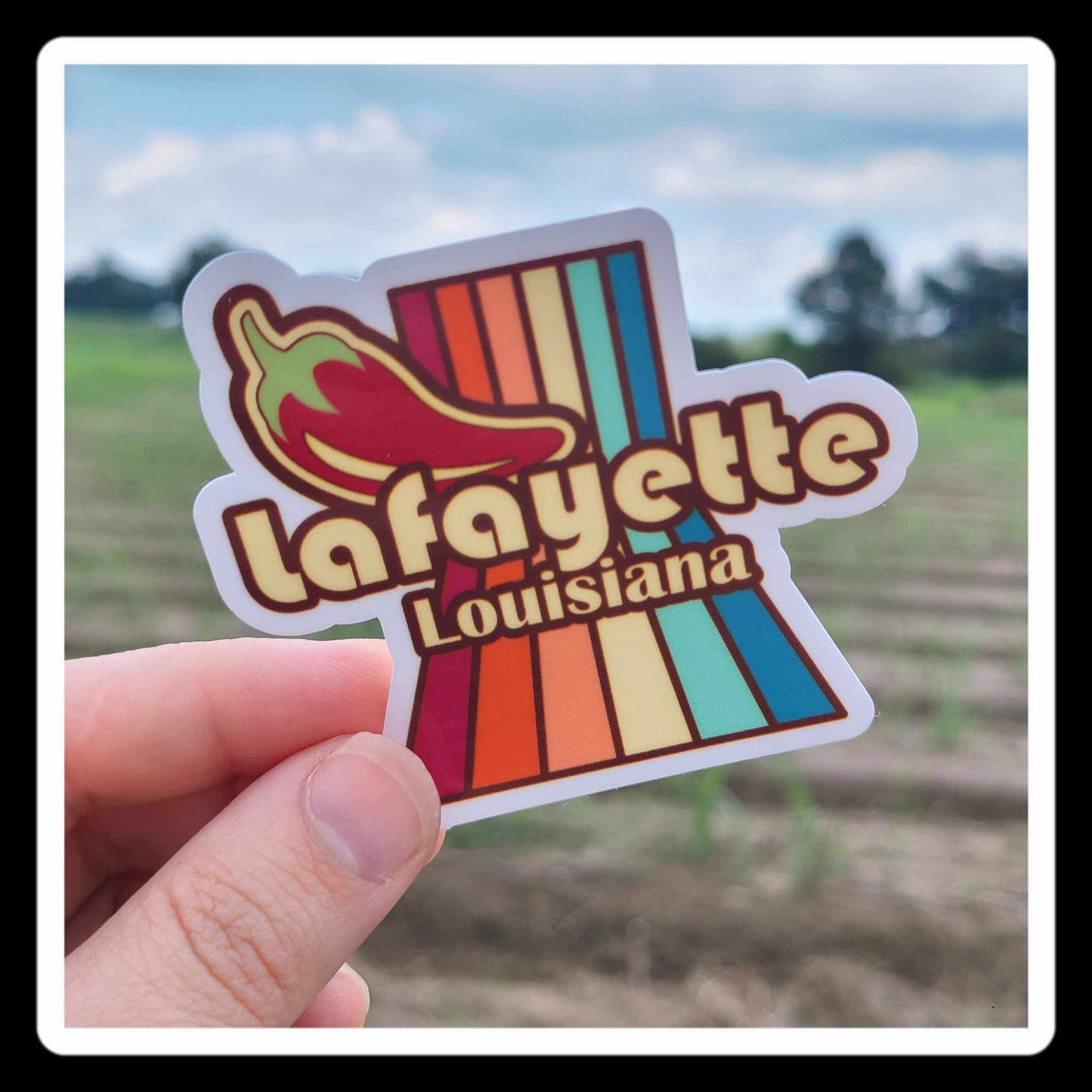 Lafayette Louisiana Retro Styled Sticker