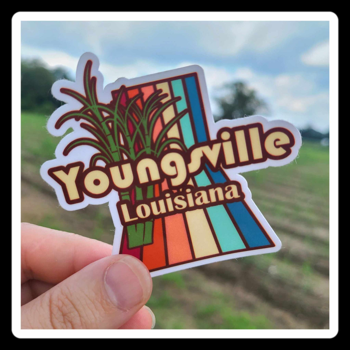 Youngsville Louisiana Retro Styled Sticker