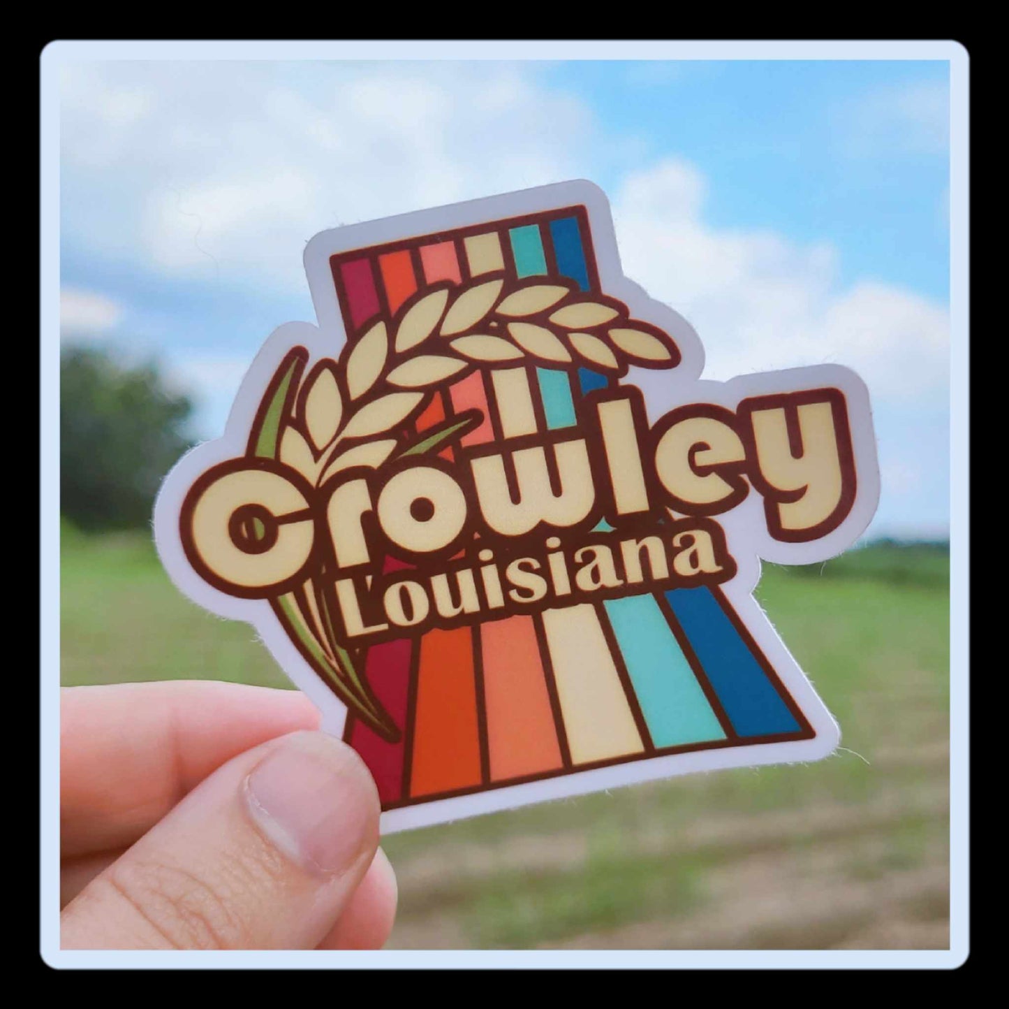 Crowley Louisiana Retro Styled Sticker